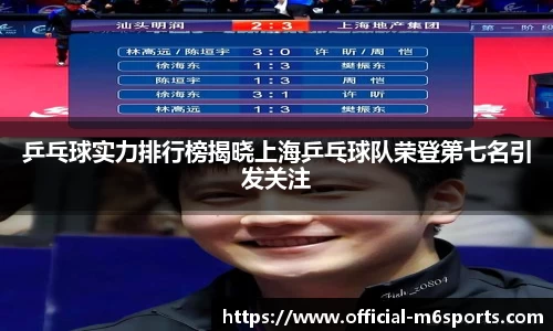 乒乓球实力排行榜揭晓上海乒乓球队荣登第七名引发关注